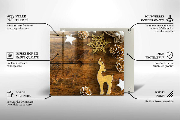 Üveg vágódeszka karácsonyi díszek