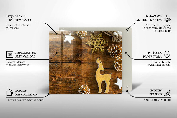 Üveg vágódeszka karácsonyi díszek