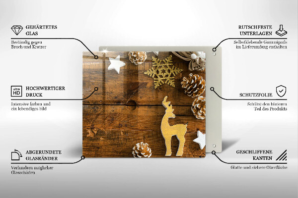 Üveg vágódeszka karácsonyi díszek