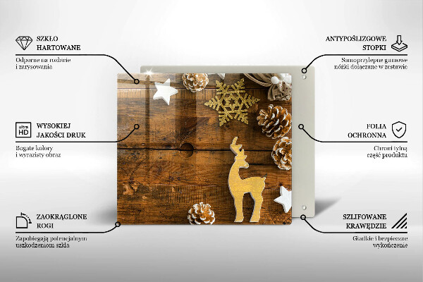 Üveg vágódeszka karácsonyi díszek