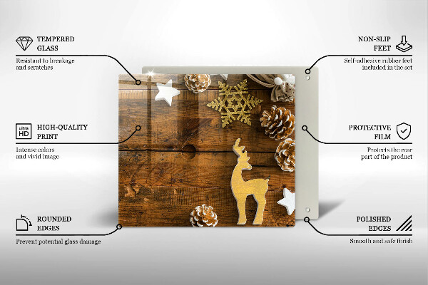 Üveg vágódeszka karácsonyi díszek