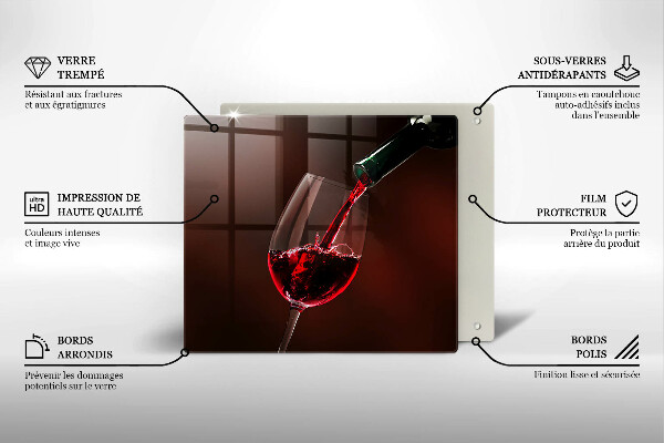 Üveg vágódeszka Egy pohár bor
