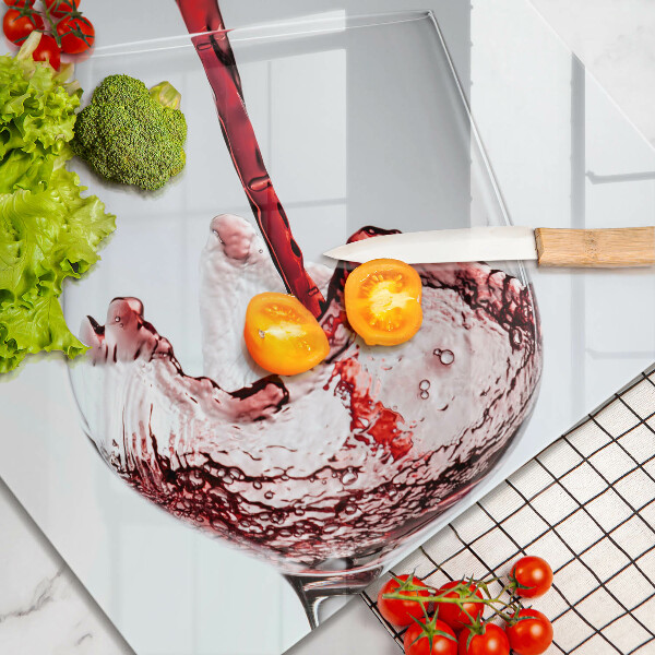 Üveg vágódeszka vörösbor