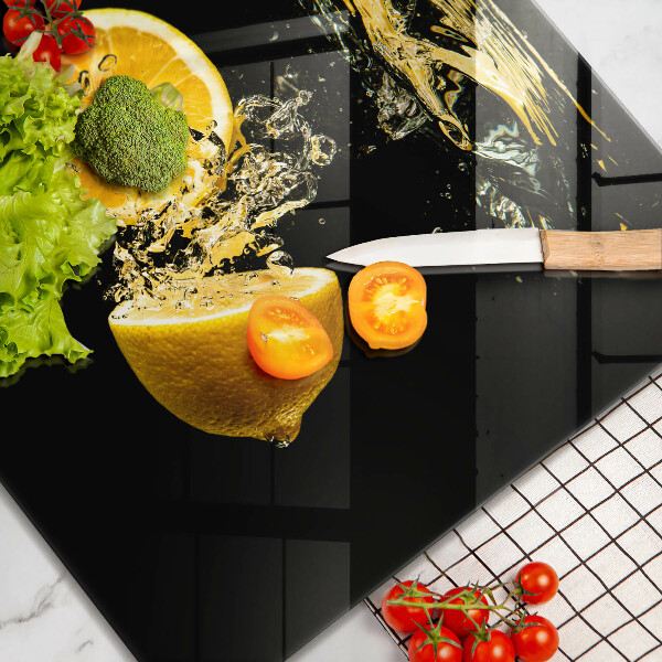 Üveg vágódeszka Lédús citrom gyümölcs