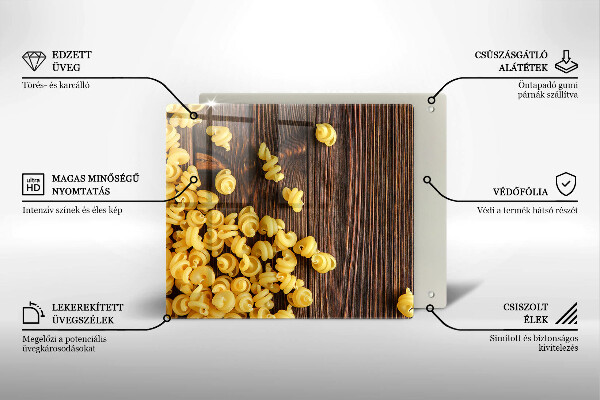 Üveg vágódeszka Tészta az asztalon