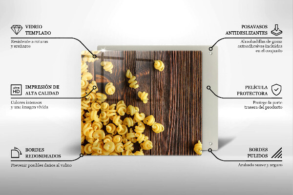 Üveg vágódeszka Tészta az asztalon