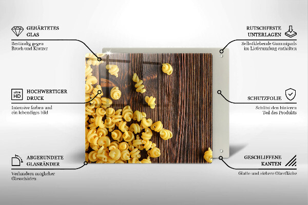 Üveg vágódeszka Tészta az asztalon