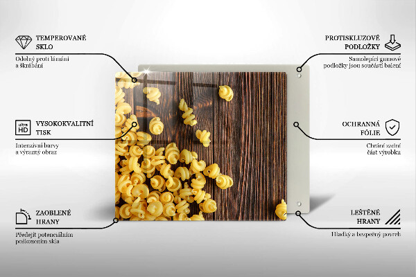 Üveg vágódeszka Tészta az asztalon