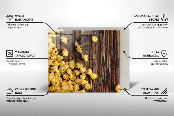 Üveg vágódeszka Tészta az asztalon