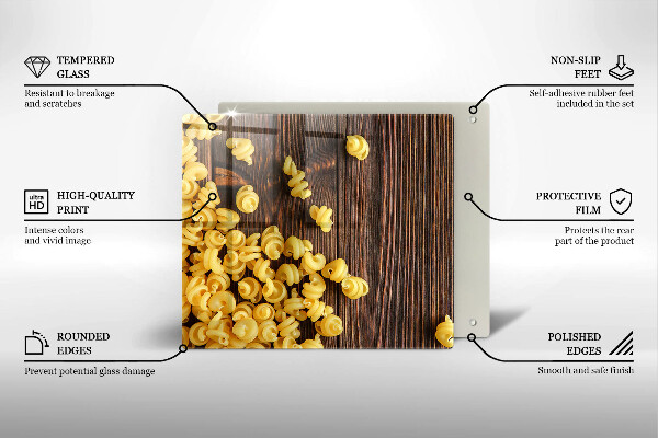 Üveg vágódeszka Tészta az asztalon