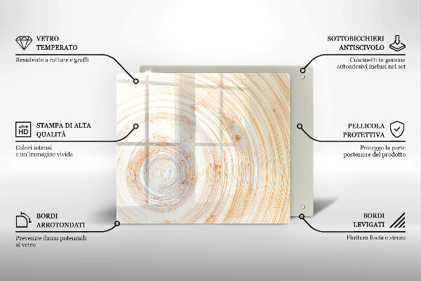 Üveg vágódeszka Fa textúra