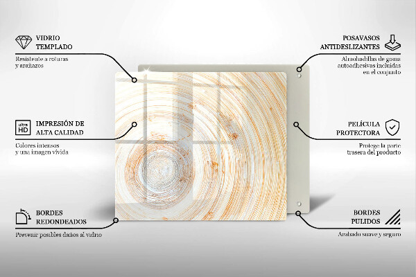 Üveg vágódeszka Fa textúra