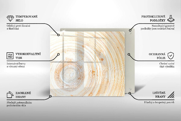 Üveg vágódeszka Fa textúra