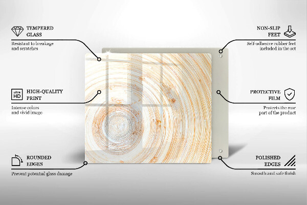 Üveg vágódeszka Fa textúra