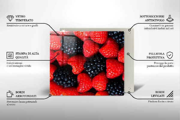 Üveg vágódeszka Málna és szeder