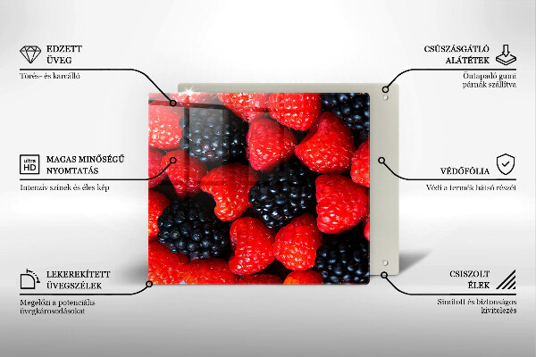 Üveg vágódeszka Málna és szeder