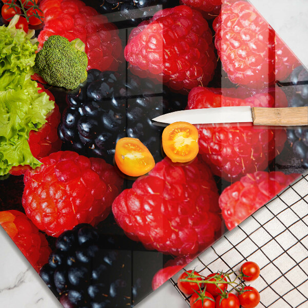 Üveg vágódeszka Málna és szeder