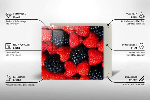 Üveg vágódeszka Málna és szeder