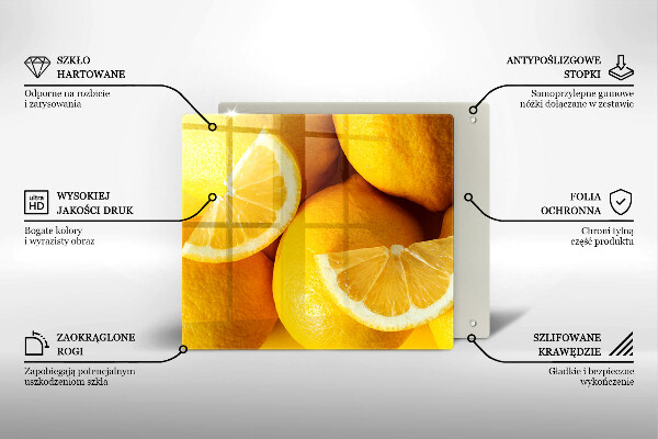 Üveg vágódeszka Lédús citromok