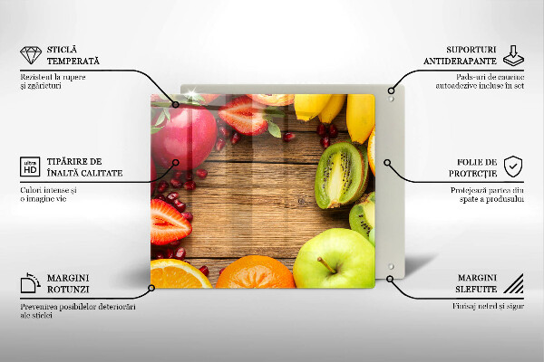 Üveg vágódeszka Friss gyümölcs