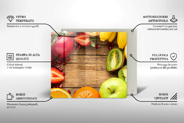 Üveg vágódeszka Friss gyümölcs