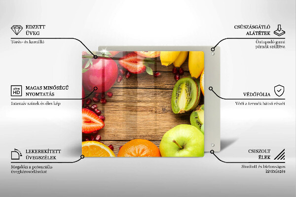 Üveg vágódeszka Friss gyümölcs