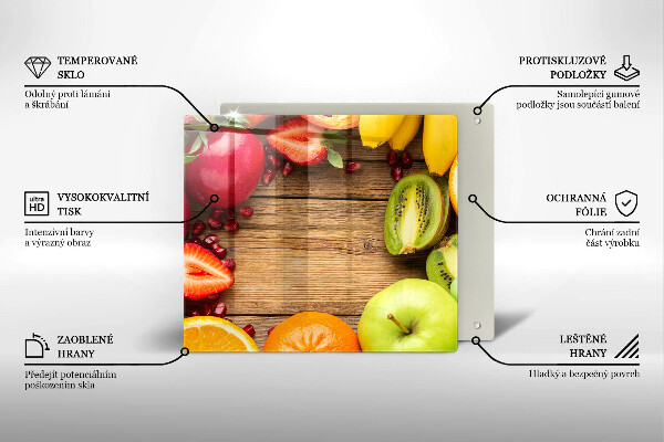 Üveg vágódeszka Friss gyümölcs