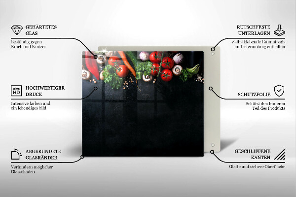 Üveg vágódeszka Színes zöldségek