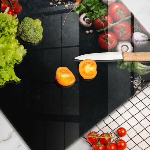 Üveg vágódeszka Színes zöldségek