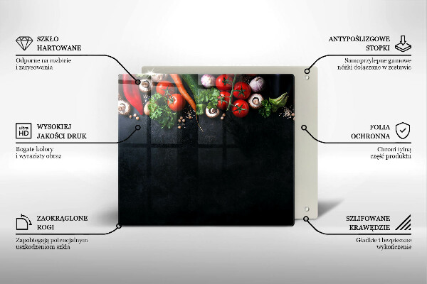 Üveg vágódeszka Színes zöldségek
