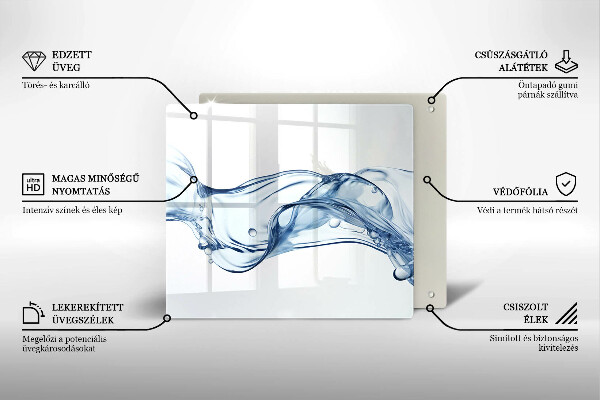 Üveg vágódeszka Kristályvíz