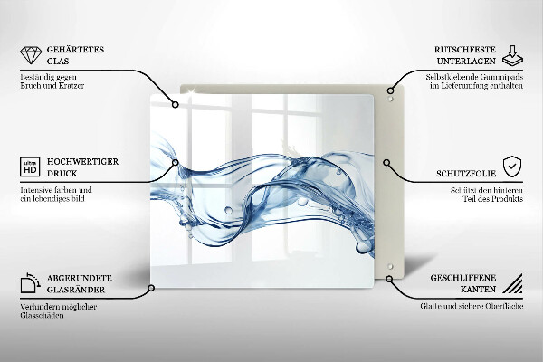 Üveg vágódeszka Kristályvíz