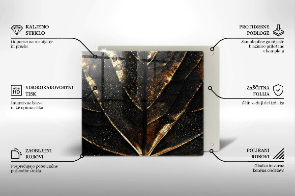 Üveg vágódeszka Aranylemez