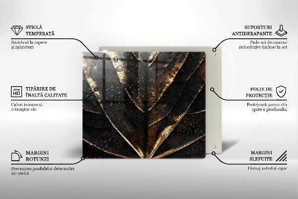 Üveg vágódeszka Aranylemez