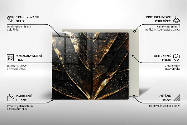 Üveg vágódeszka Aranylemez