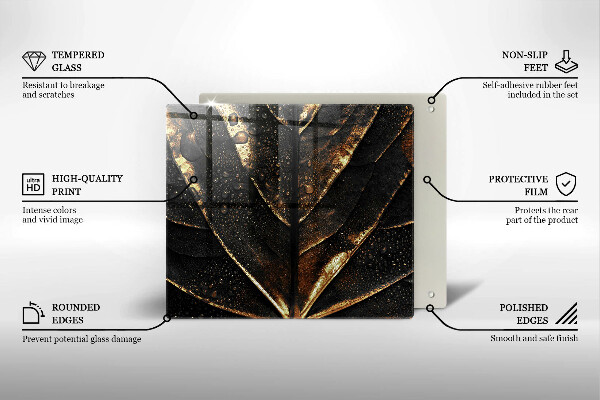 Üveg vágódeszka Aranylemez