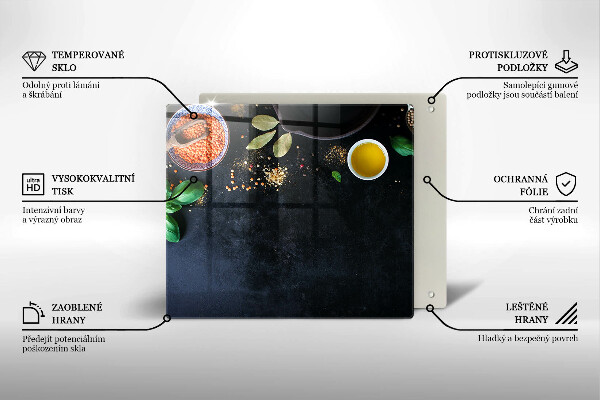 Üveg vágódeszka Fűszertálak