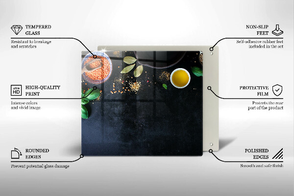 Üveg vágódeszka Fűszertálak