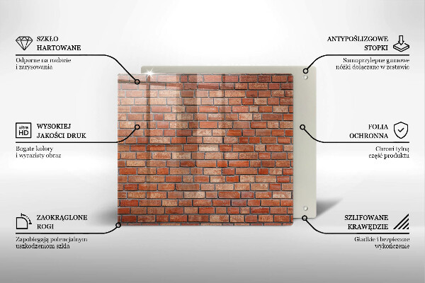 Üveg vágódeszka Téglafal fal
