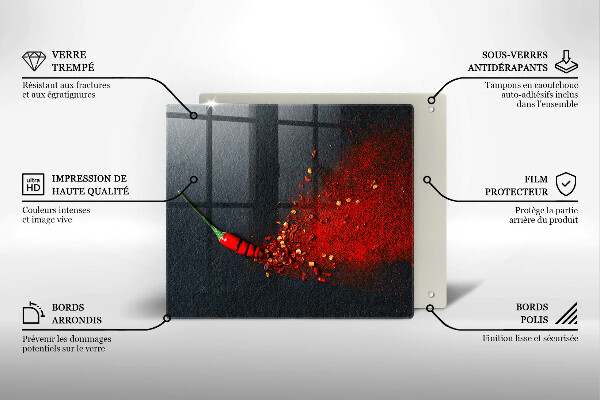 Üveg vágódeszka Csili paprika