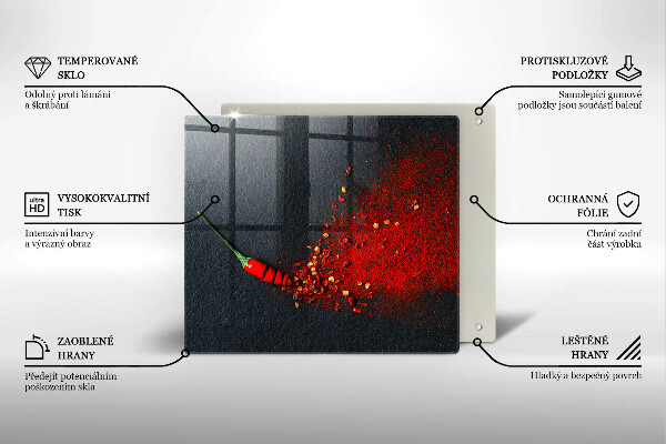 Üveg vágódeszka Csili paprika