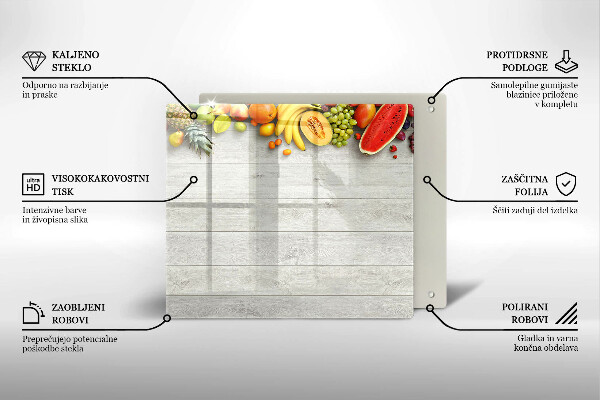 Üveg vágódeszka Gyümölcsök a deszkán