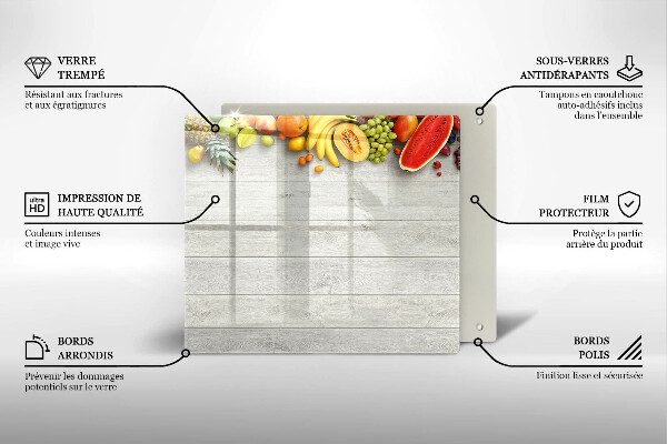 Üveg vágódeszka Gyümölcsök a deszkán