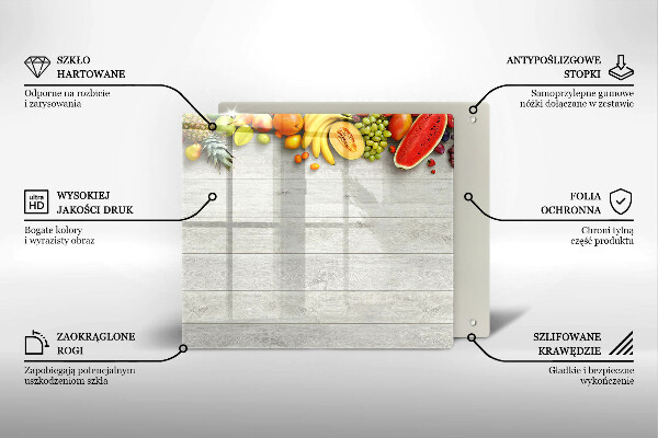Üveg vágódeszka Gyümölcsök a deszkán