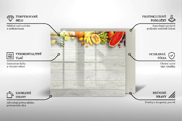 Üveg vágódeszka Gyümölcsök a deszkán