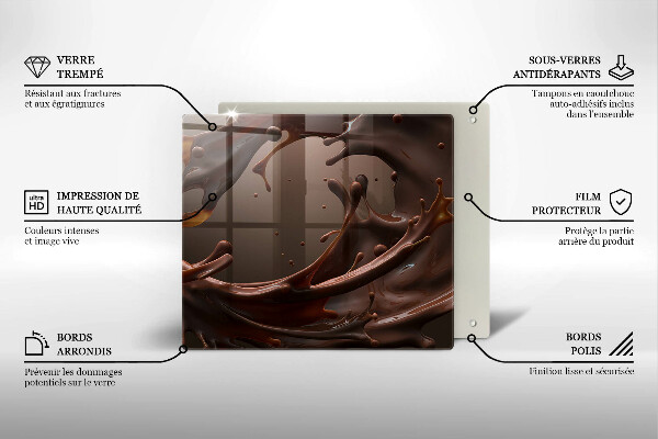 Üveg vágódeszka Folyékony csokoládé