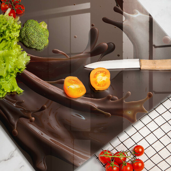 Üveg vágódeszka Folyékony csokoládé