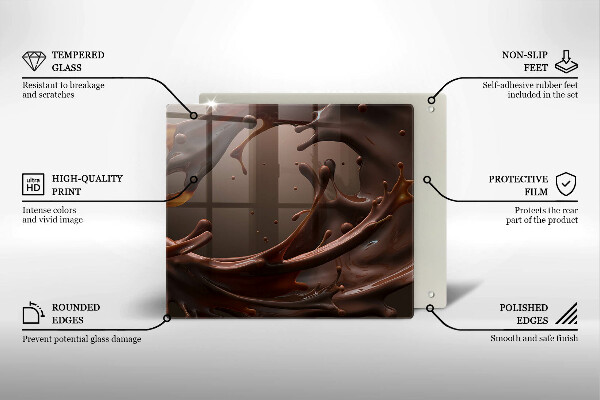 Üveg vágódeszka Folyékony csokoládé