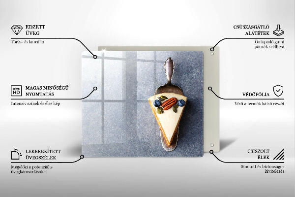 Üveg vágódeszka Szelet torta