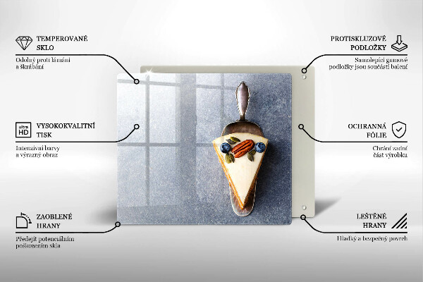 Üveg vágódeszka Szelet torta